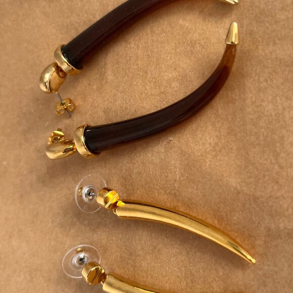 Vince Camuto Horn Necklaces And Earrings Tortoiseshell and Gold - Picture 7 of 8